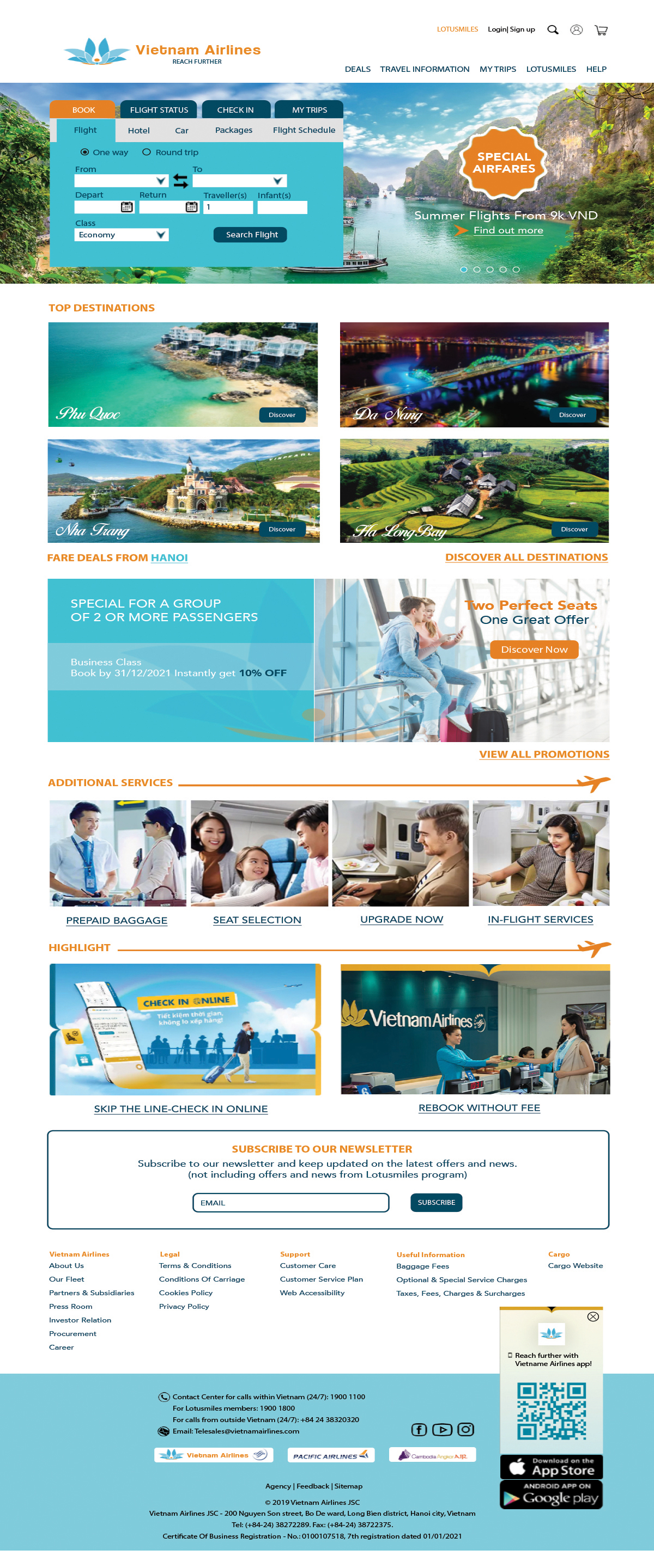 Vietnam Airlines Homepage